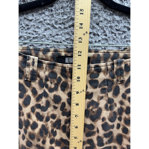 Reformation Women's Animal Print‎ Leopard Marlon Stretch High Crop Pants Size 2 - Picture 7 of 12